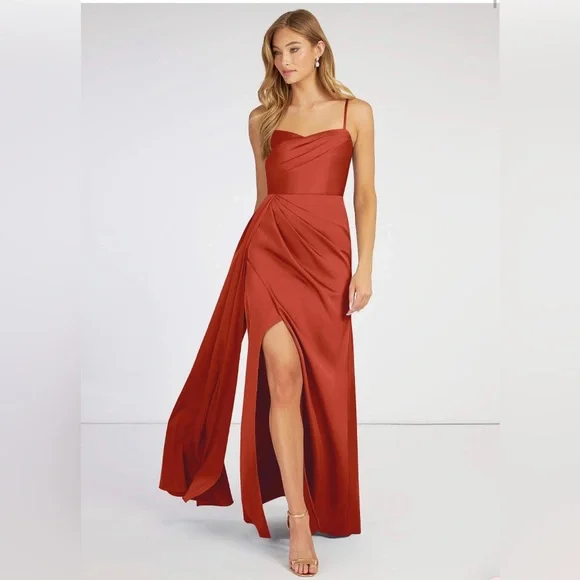 blue dress for baby girl Rust Halter Long Chiffon Bridesmaid Dresses On Sale – Newinlook